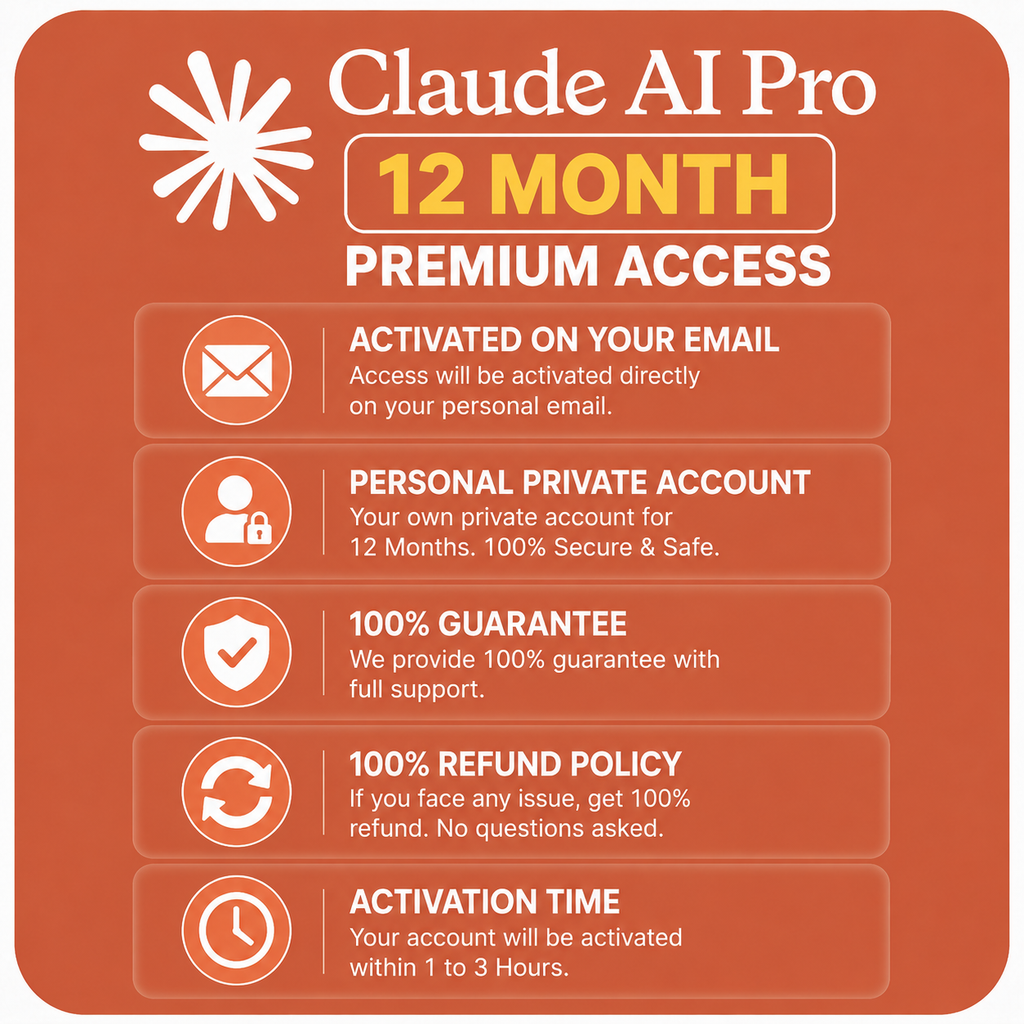 Claude Pro — 12 Months | Activated on Personal Email